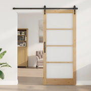 porta interna con vetro "ORKDAL" 93x211x4 cm in legno massello di pino