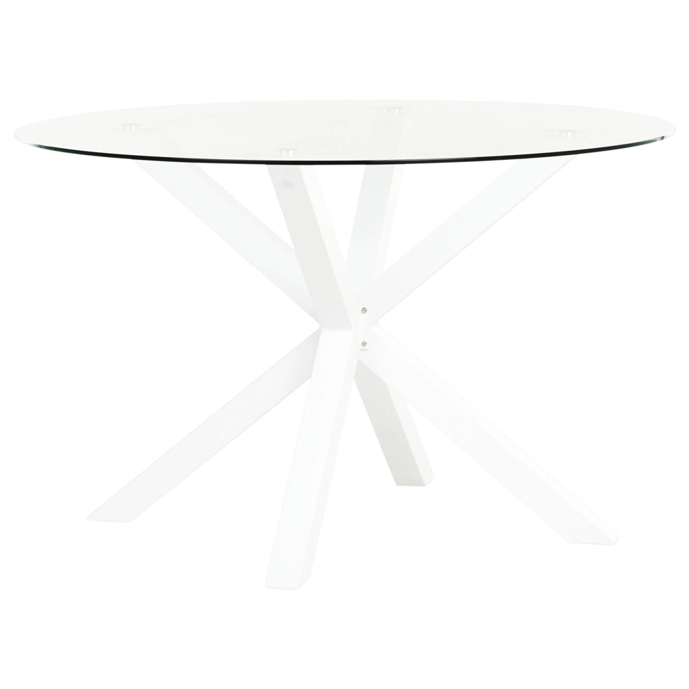 Set da pranzo da giardino con tavolo in alluminio bianco con piano in vetro con 4 sedie giardino terrazzo elegante