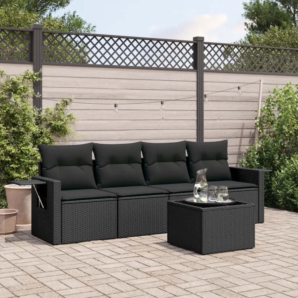 Set Divani da Giardino 5 pz con Cuscini in Polyrattan Nerocod mxl 89248