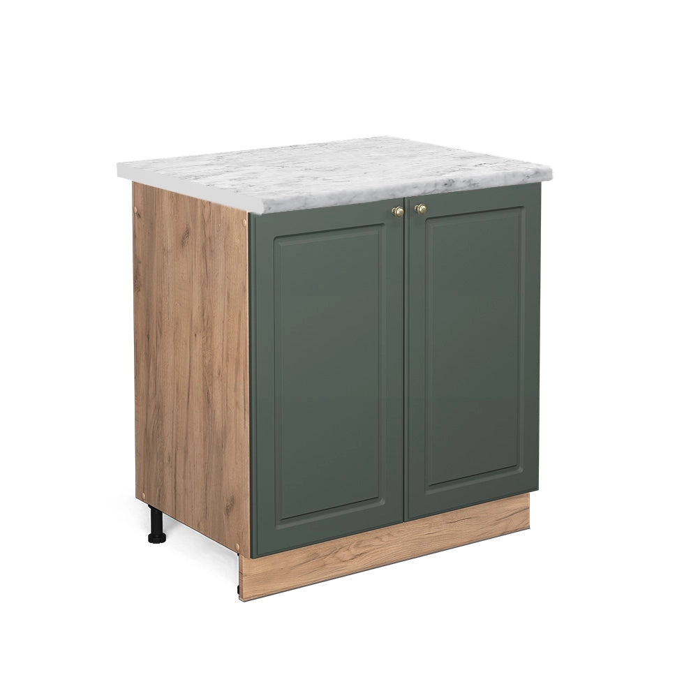 Mobile lavello cucina Fame-Line Verde-oro rustico/Rovere dorato 80 cm, PL Marmo Vicco