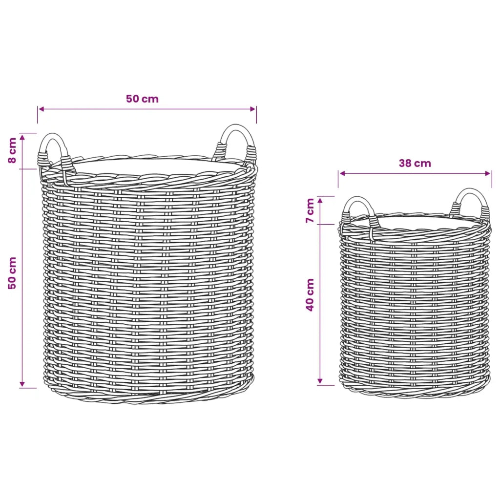 Cestino per piante con archiviazione 2 pcs Grigio Rattan Lacak 42020951