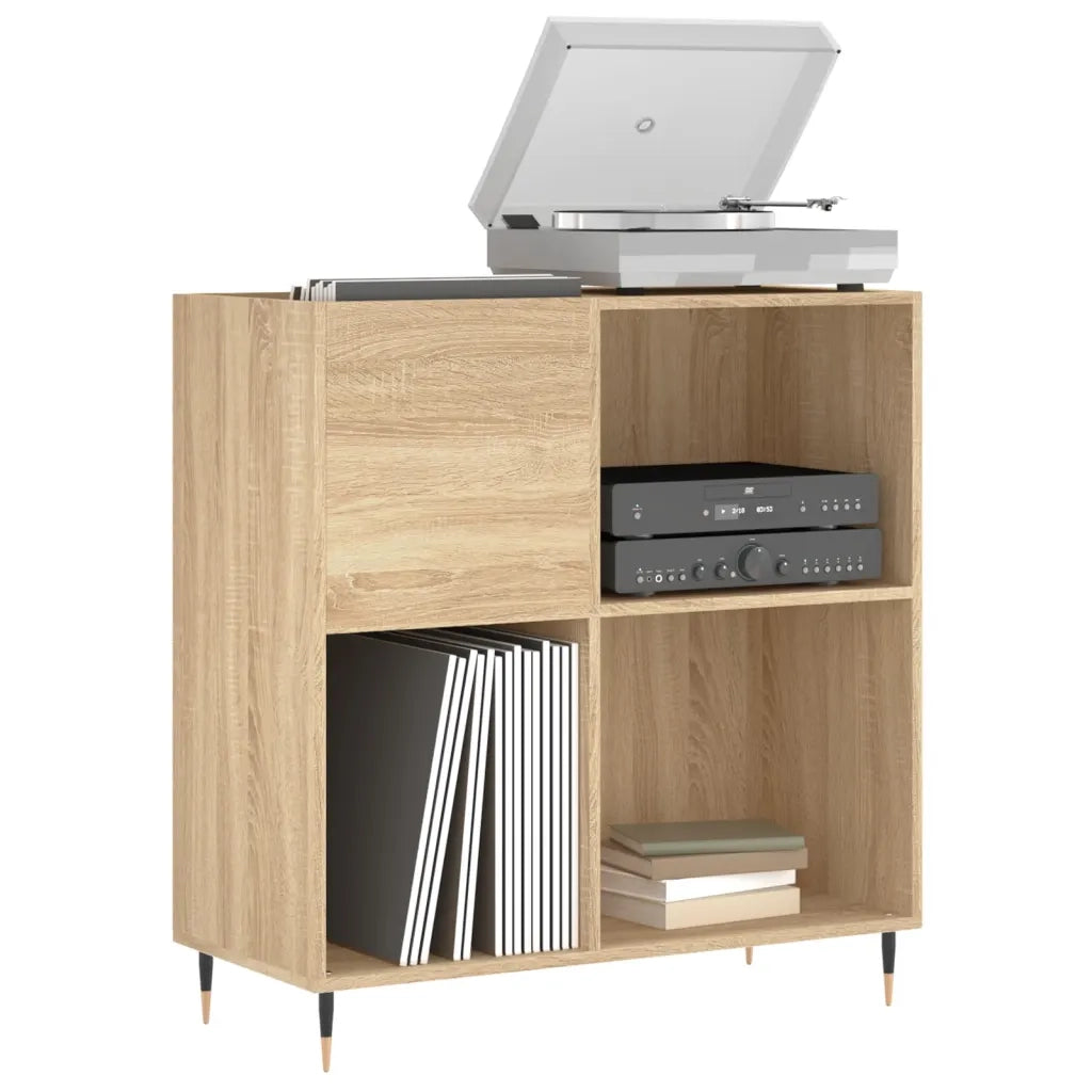 Mobile Porta Dischi Rovere Sonoma 84,5x38x89 Legno Multistrato 831767