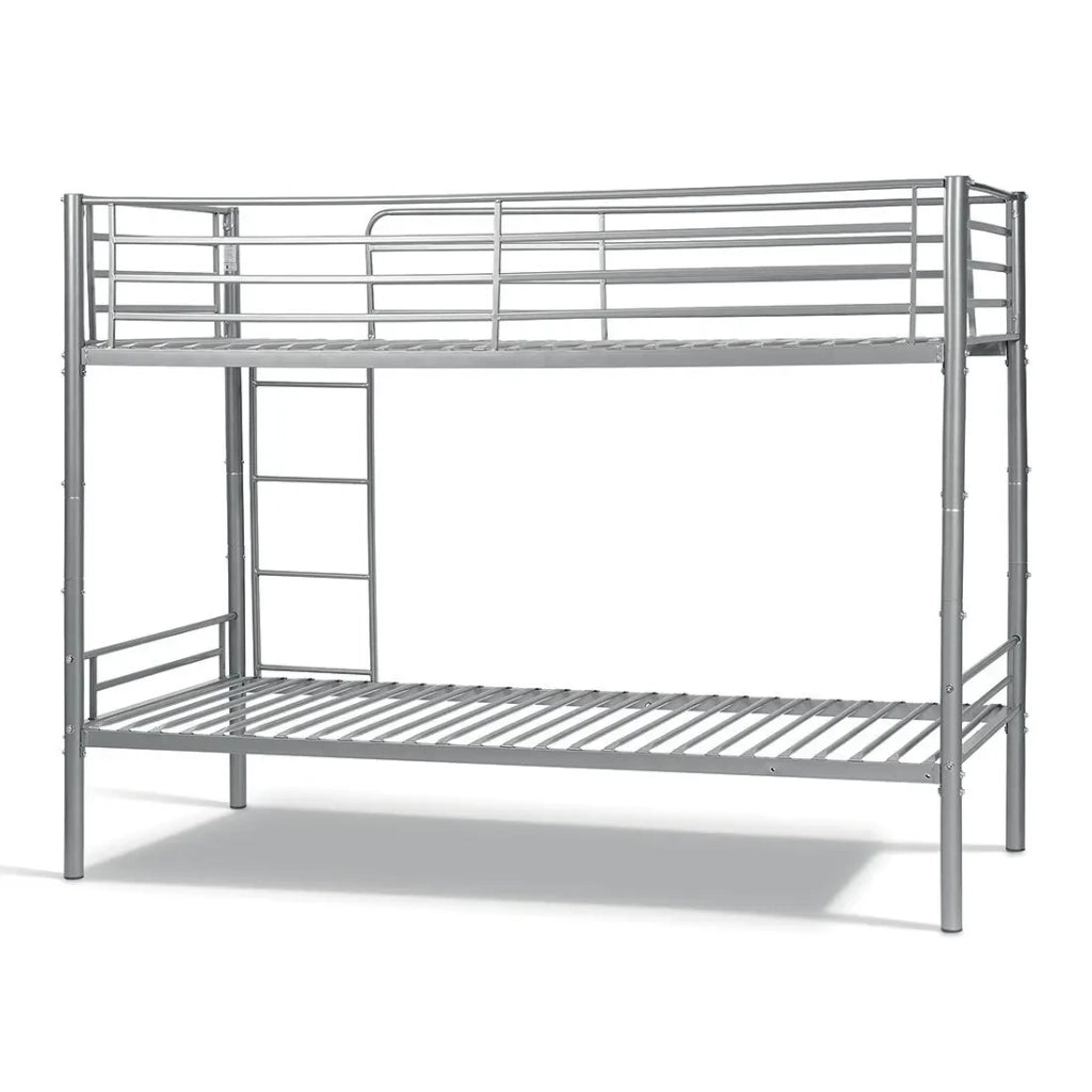 Letto SAMMY – Letto a castello in metallo 90x200 cm grigio con reti incluse