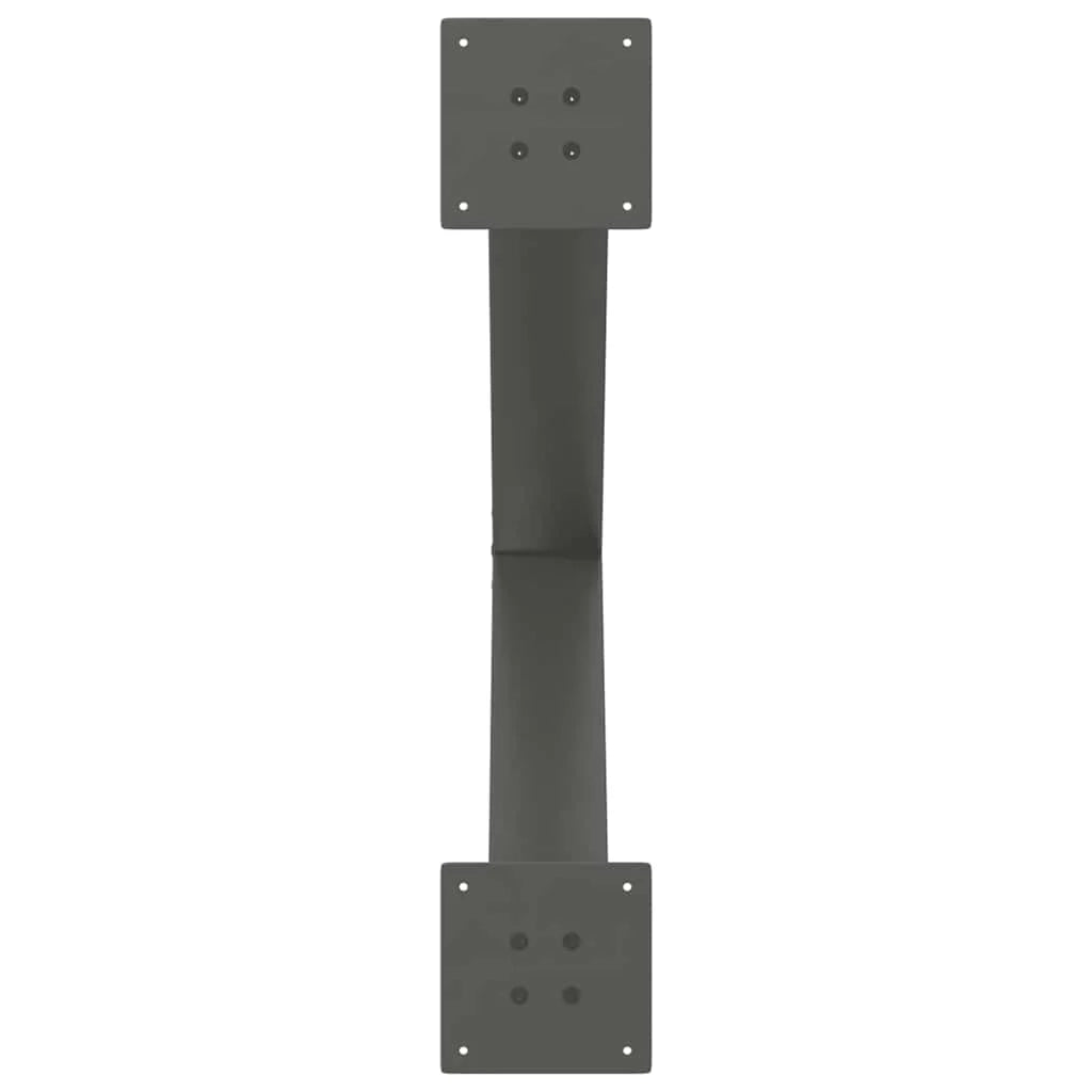 Set di 3 gambe per tavolo da pranzo a forma di X 80 x 73 cm struttura robusta design moderno in acciaio antracite 02_0057264