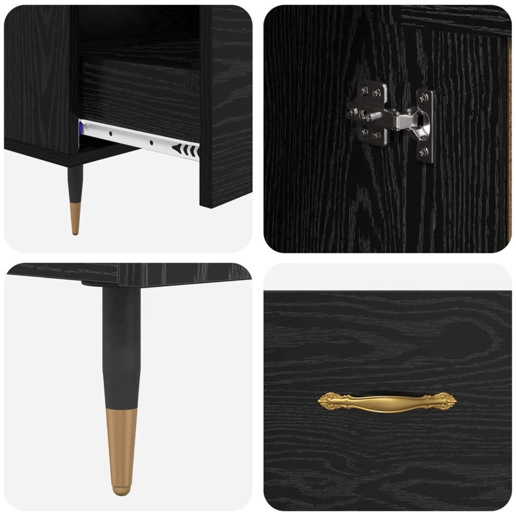 Credenza Rovere Nero 69,5 x 31 x 115 cm Legno multistrato