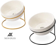 Set di ciotole alimentari elevate con ciotole ceramica standard e supporto metallico per gatto cane.