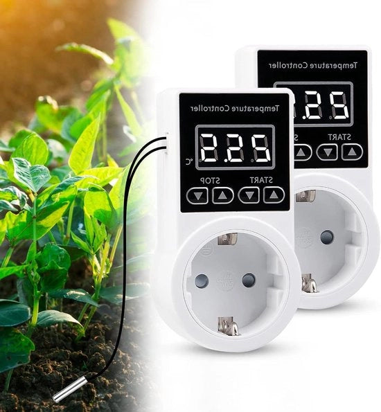 Regolatore di temperatura digitale - schaltabelluccia idrorepellente per serra - termostato intelligente con sensore.