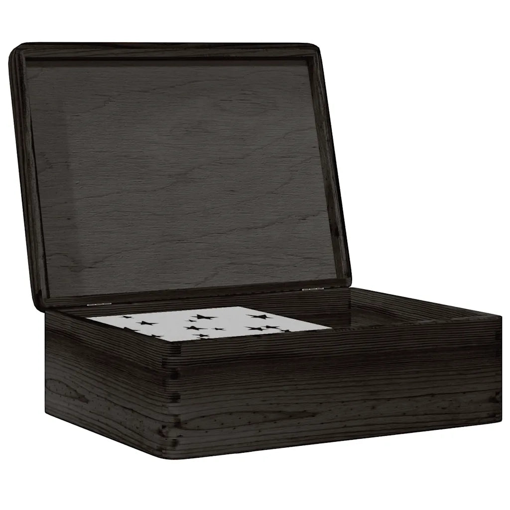 Scatola in Legno con Coperchio Nero 40x30x13cm in Legno di Pino 4017395