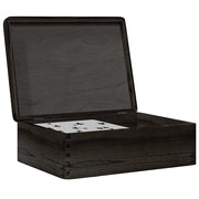 Scatola in Legno con Coperchio Nero 40x30x13cm in Legno di Pino 4017395