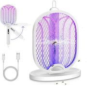 Muggicida elettrico 2 in 1 pieghevole - 3000V - Muggicida con lampada UV - Ricarica tramite porta USB Type-c