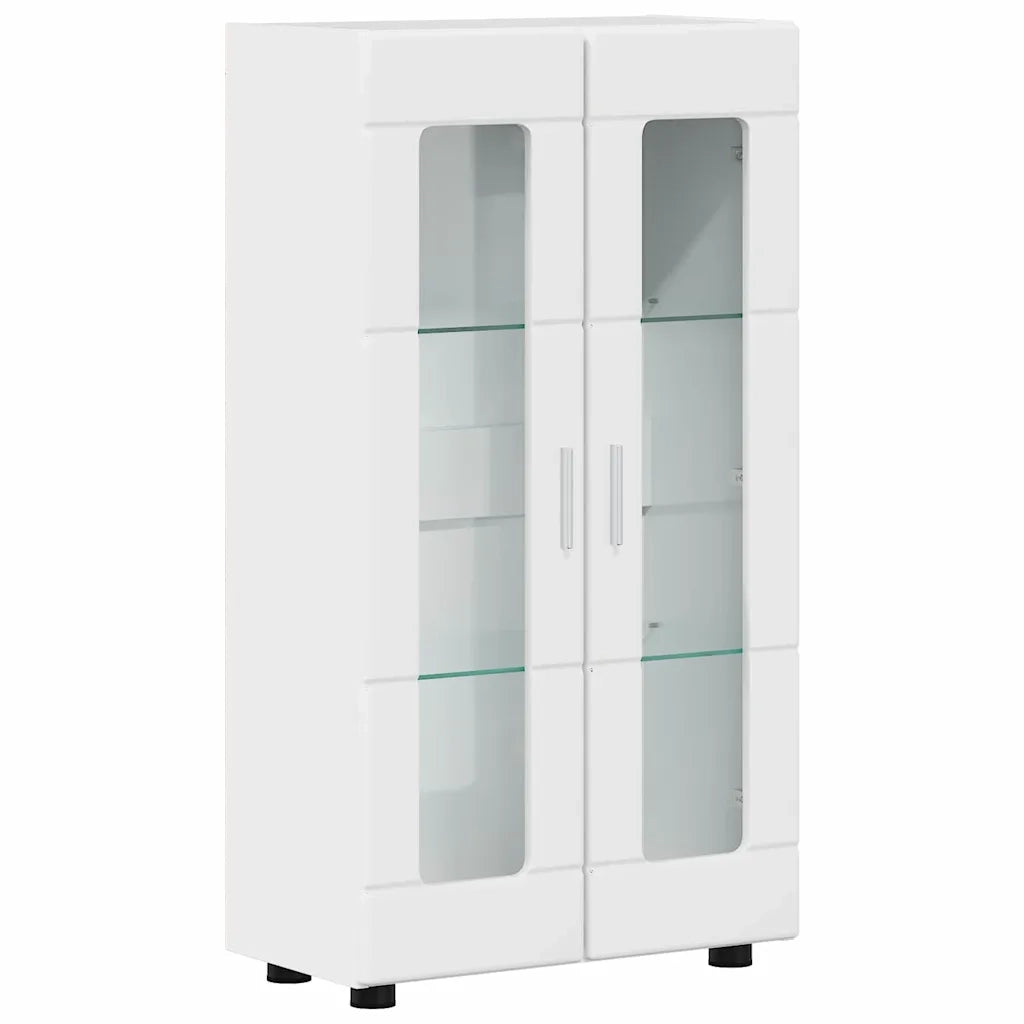 Set mobile TV con porta FLORIN Bianco Lucido Legno multistrato