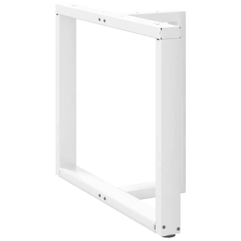 Gambe per tavolo da pranzo a forma di T 2 pz bianche 90x35x(72-73) cm in acciaio 4013065