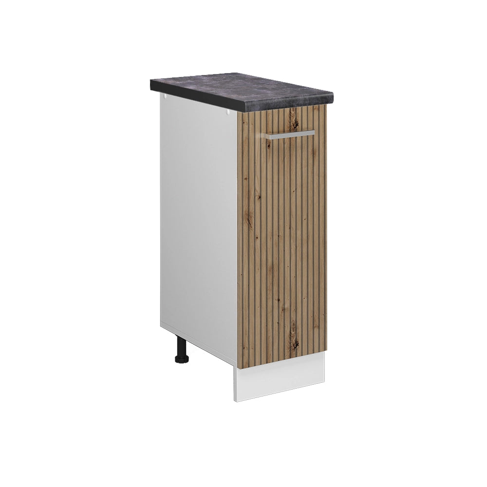 Armadio cucina dispensa alto R-Line Rovere artigianale/Bianco 30 cm, PL Antracite Vicco