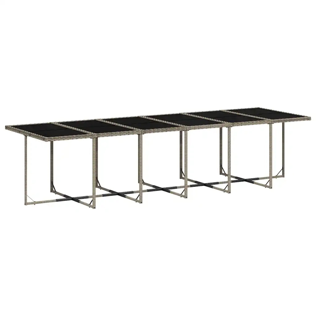 Set da Pranzo da Giardino 17pz con Cuscini Grigio in Polyrattan 3211364