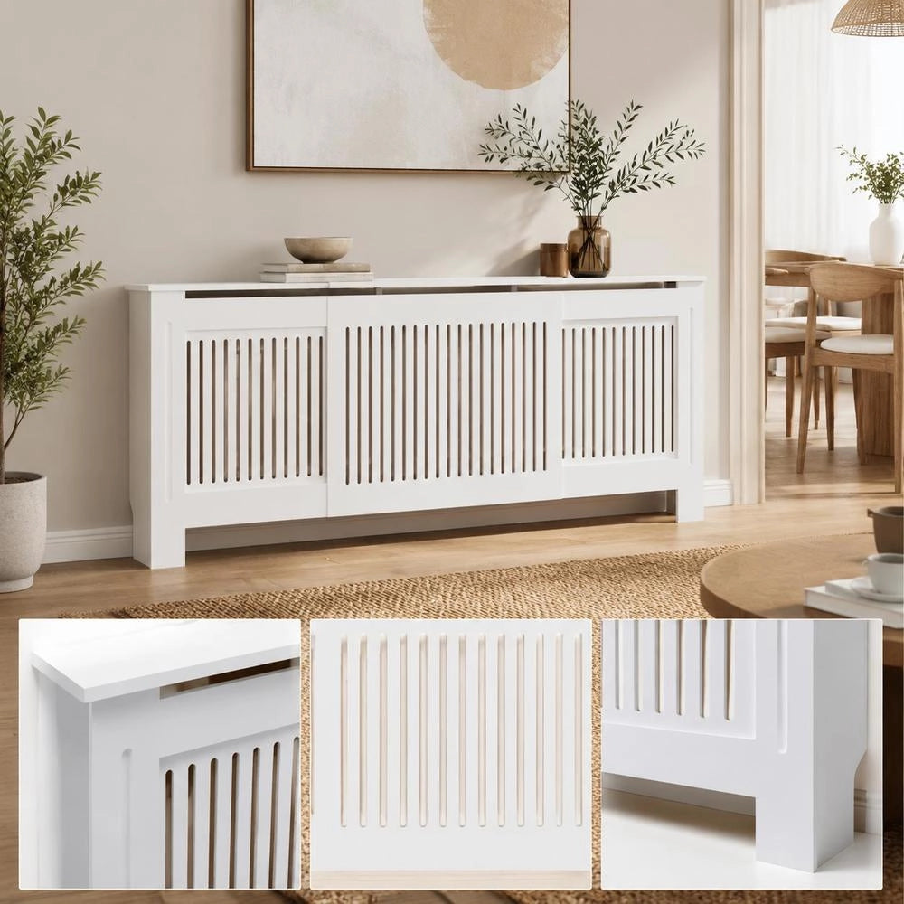 MDF Radiator Cover, White, 205 Cm