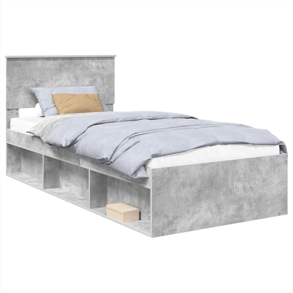 Struttura del letto con testiera Grigio Concretè 100 x 200 cm