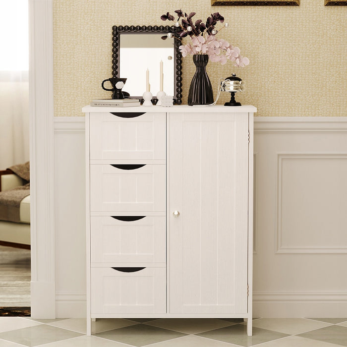 ARMADIO SCAFFALE COMÒ BAGNO INGRESSO 3 CASSETTI BIANCO ALTEZZA 80 CM