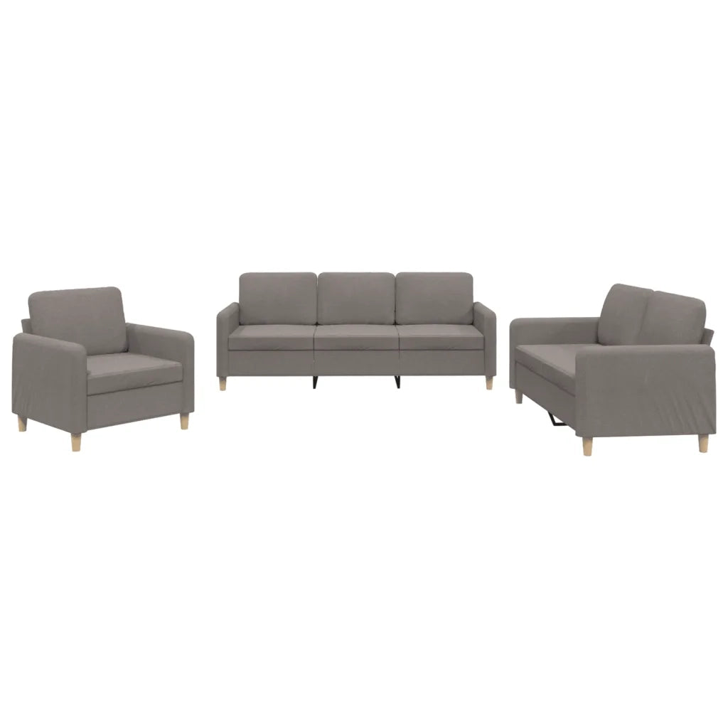 Set di Divani 3 pz con Cuscini Tortora in Tessutocod mxl 83282