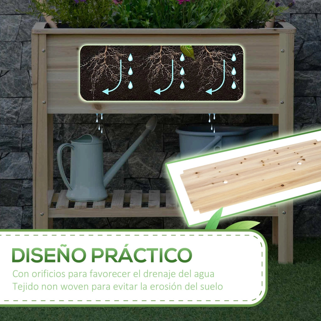 Letto da Giardino con Scaffale ¨C zephmum ¨C 90x40x81 cm Legno Naturale
