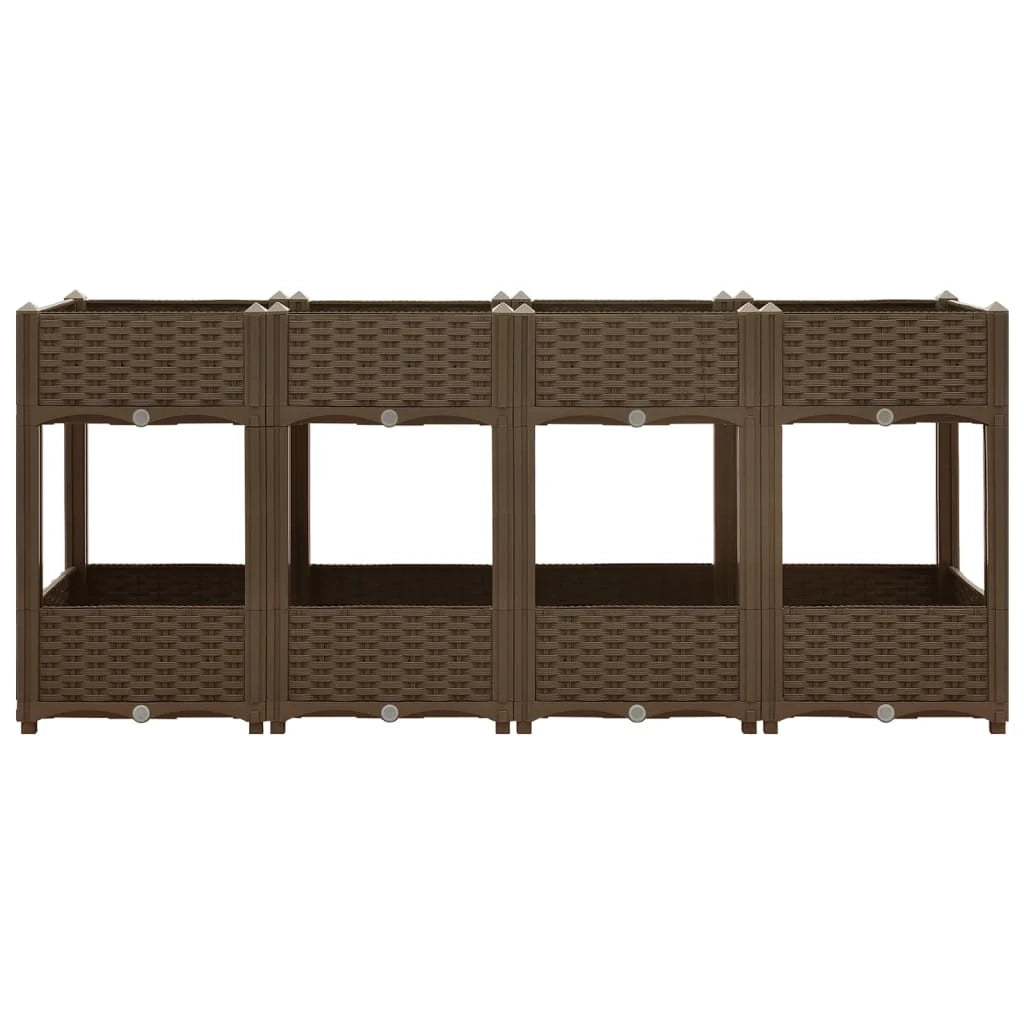 Fioriera rialzata per piante e fiori giardino 160 x 40 x 71 cm polipropilene marrone 02_0000922