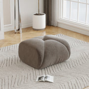 POUF Imbottito in Chenille Taupe