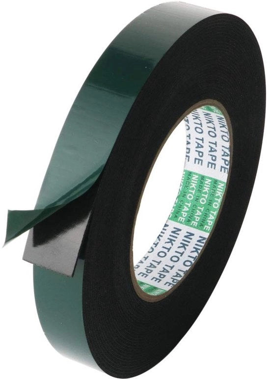 Tecnica - Telaio per Montaggio - Doppia Sfoglia Adesiva - Schiuma PE Nera - Impermeabile - Resistente al Calore e alle Alte Temperature - 20 mm x 10 m - Adesivo