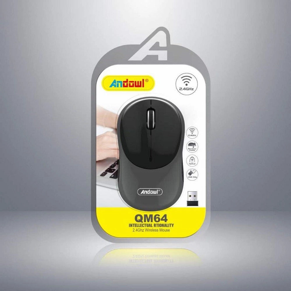Trade Shop - Mouse Ottico Senza Fili Wireless Usb 3200 Dpi 2,4ghz Ergonomico Vari Colori Qm64 -