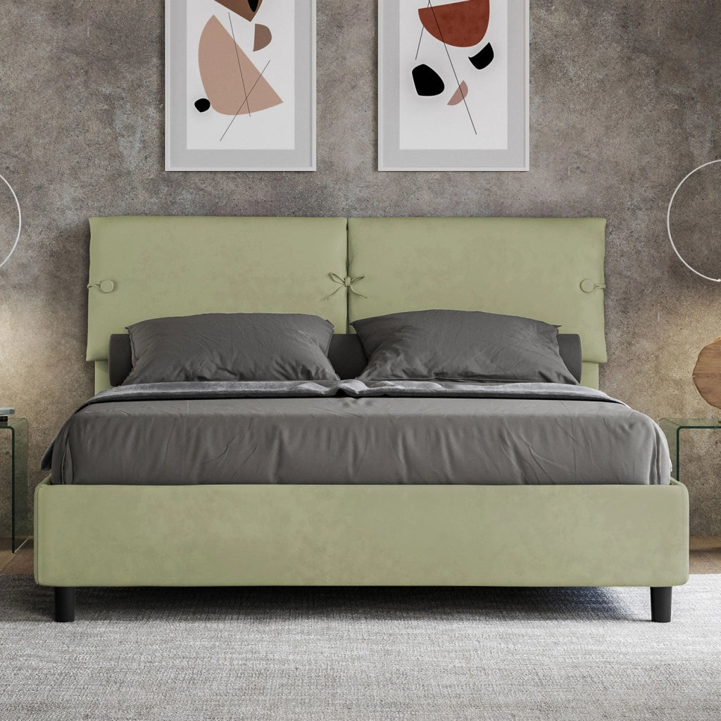 Letto Matrimoniale 160x210 cm con Rete e Contenitore Sleeper Tè verde