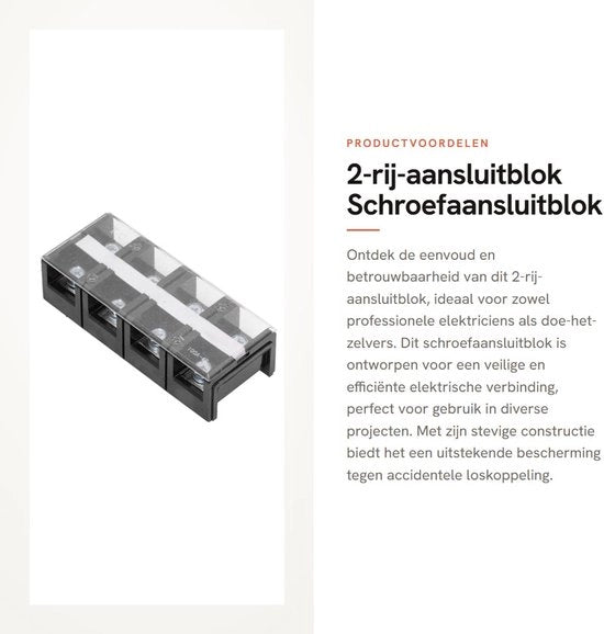 Blocco di connessione a doppia uscita - Connessione a schermo - Facile da montare - Barriera a filo - Collegamento elettrico - Adatto per AC 600V 100A - Modalità di connessione elettrica