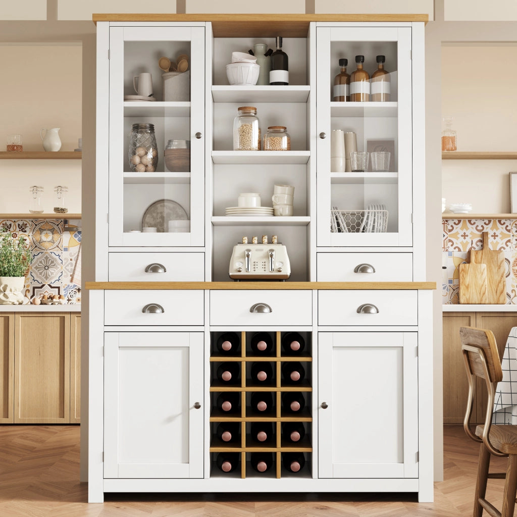Mobile alto 120x40x185 cm con anta in vetro e chiusura soft close in MDF e metallo; bianco