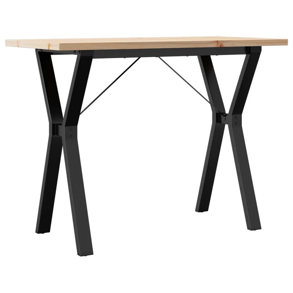 vidaXL Tavolo da Pranzo Telaio a Y 100x50x75,5 cm Legno Pino e Acciaio
