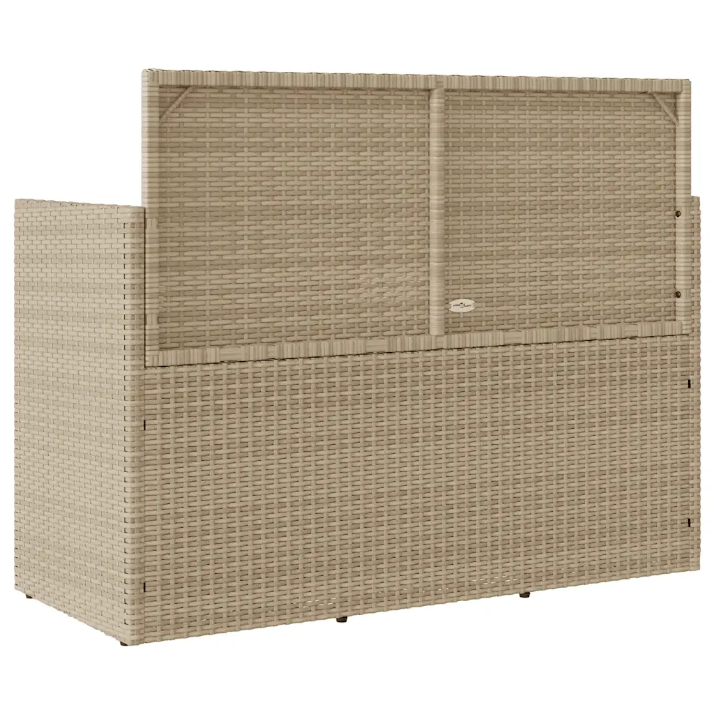 Panca da Giardino con Cuscini-Sgabello-Panca da esterno Beige in Polyrattan 125551