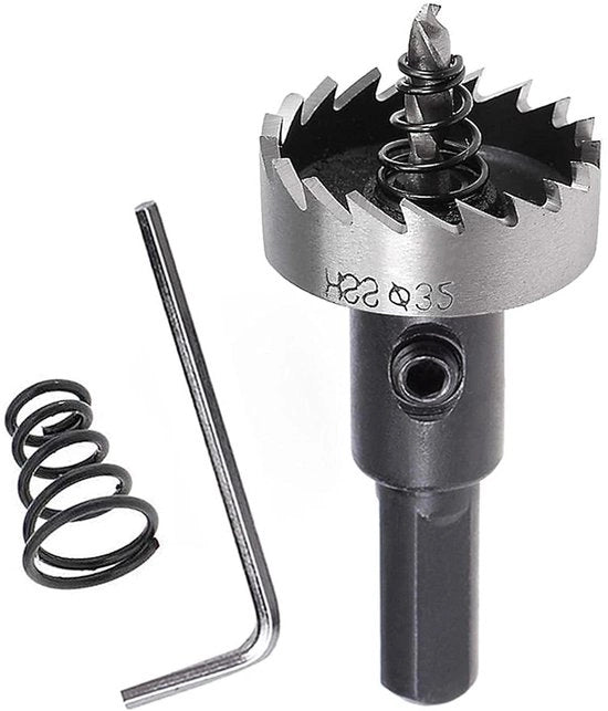 Borone in acciaio resistente alle alte velocità con lama carburo, tagliafori per fori pesante per metallo, acciaio inossidabile, rame, ferro (dimensione foro: 32mm/1.26 pollici)