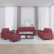 Set di Divani 4 pz con Cuscini Rosso Vino in Tessuto 3201442