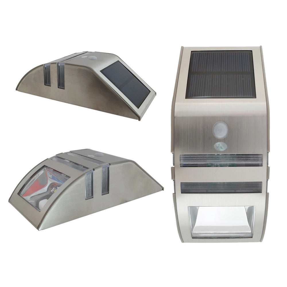 Trade Shop - Segnapassi Lampada Luce Led Con Pannello Solare Ricaricabil Sensore Crepuscolare -