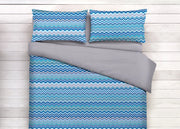 Copritrapunta In Cotone Fantasia Baia - Matrimoniale - Azzurro