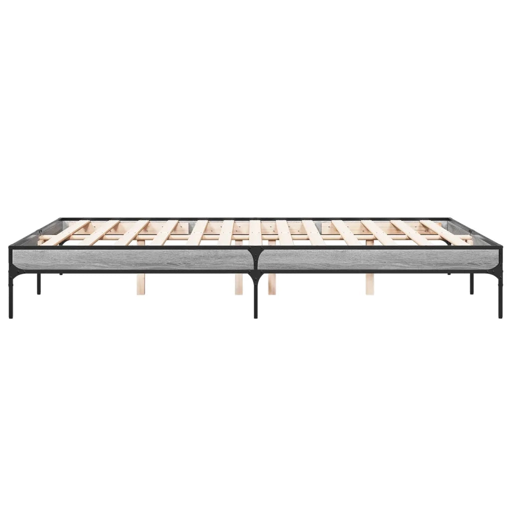 Giroletto-Struttura Letto Grigio Sonoma 140x200 cm in Legno Multistrato Metallo 401546
