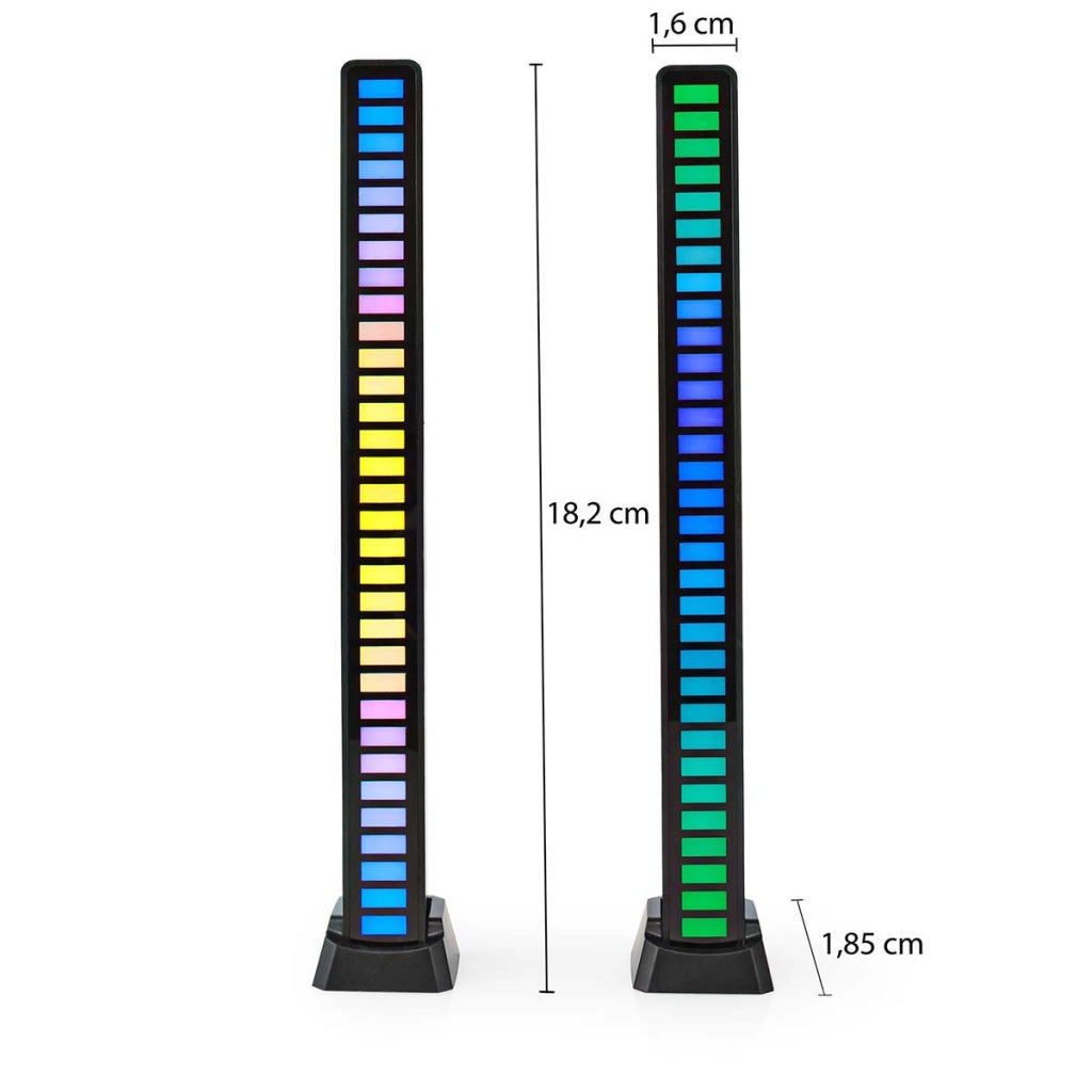 64 LED RGB Gaming Light Duo Pack per Desktop / Laptop con microfono Nero Nedis