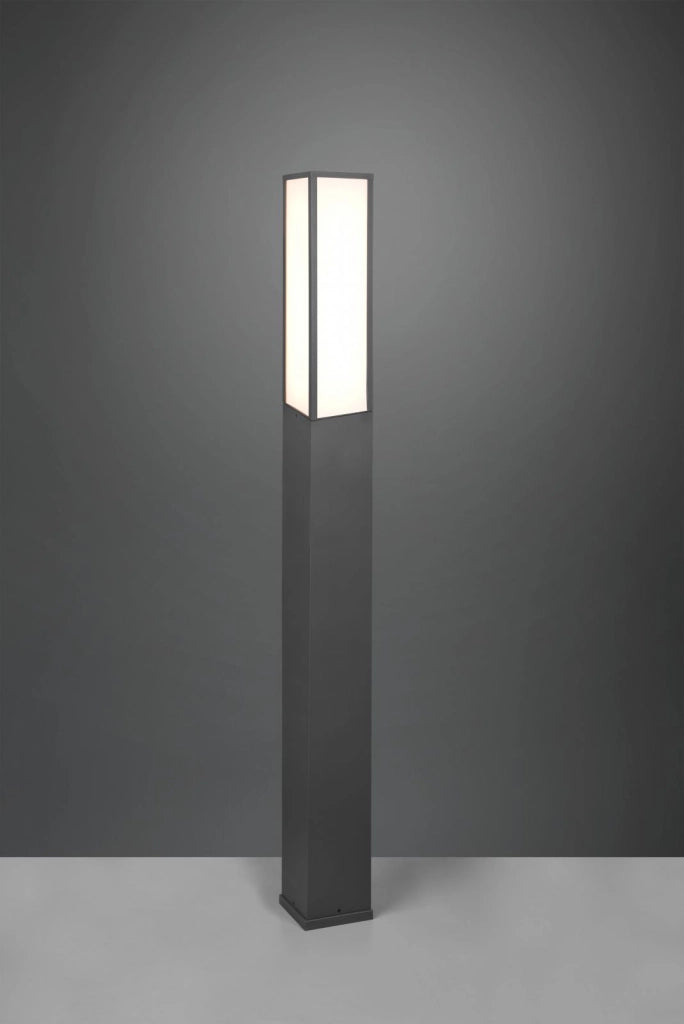 FUERTE PALO ALTO 15W 1700lm, 3000K LED DA ESTERNO RETTANGOLARE IN FUSIONE ANTRACITE L. 15CM X H. 155CM IP54