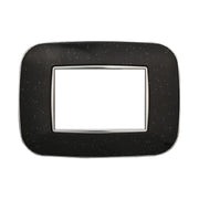 Placca Orbis Serie Moon 3P Colore Nero Brillante Compatibile Con Bticino Axolute