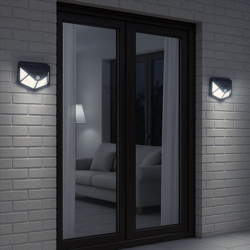 Applique solare LED 3W 4000K con sensore nera IP44 Eko-Light