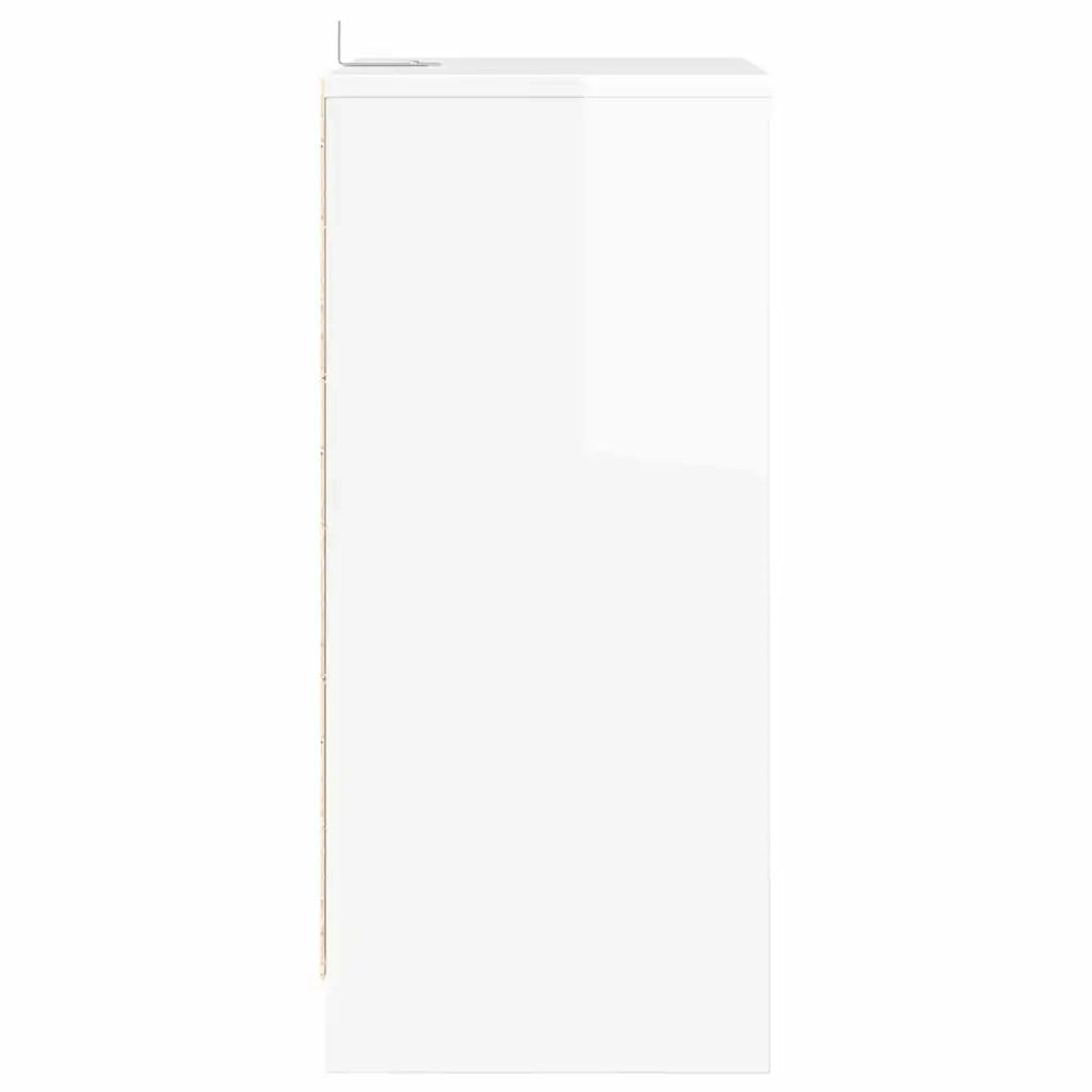 Comodino | Armadio da Notte | Mobiletto da notte Bianco Lucido 40 x 30 x 467 cm Legno multistrato