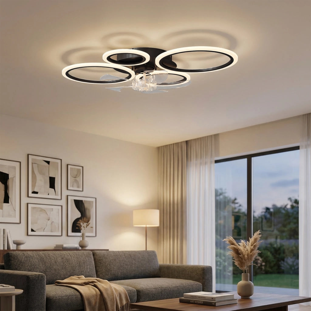 Ventilatore a Soffitto con Luce e Telecomando ¨C Xylo ¨C Grigio 77 cm