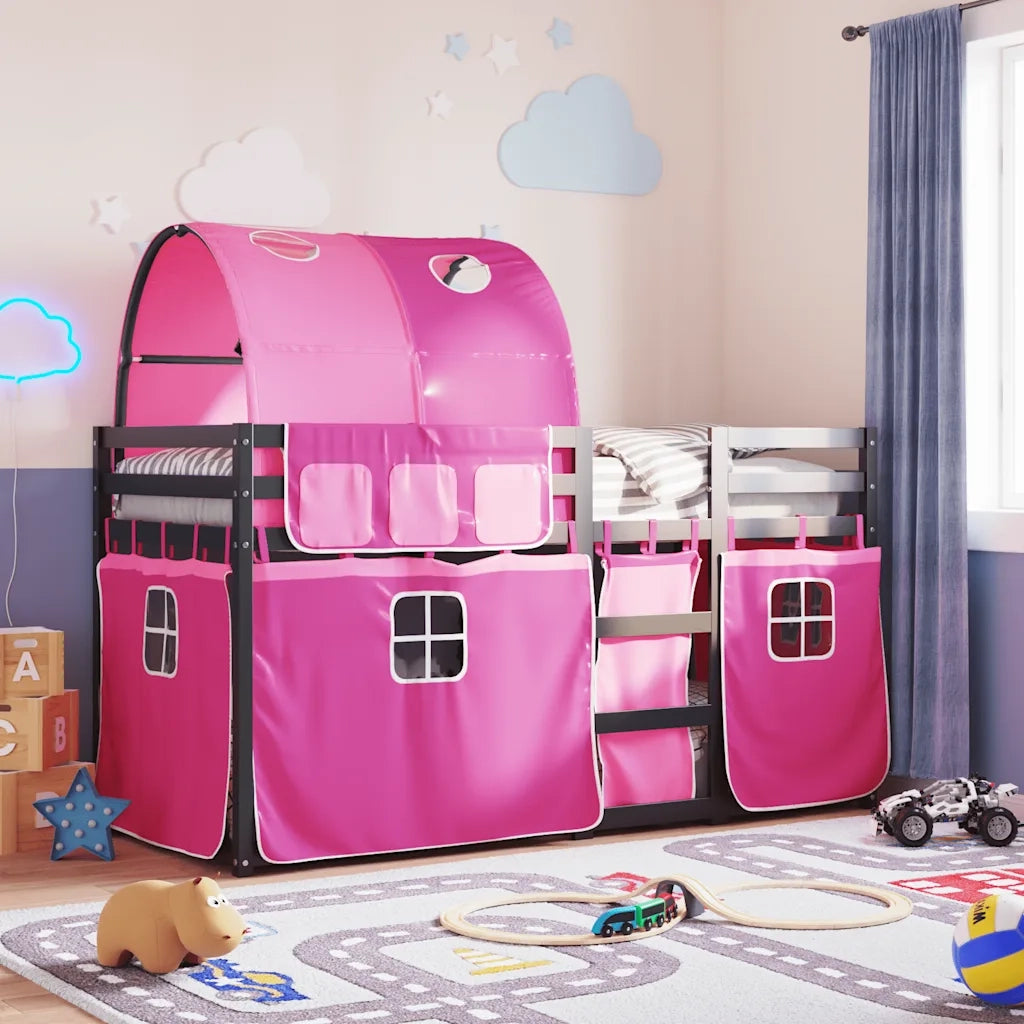 Letto a Castello senza Materasso Rosa 80x200 cm Legno di Pino 3284008