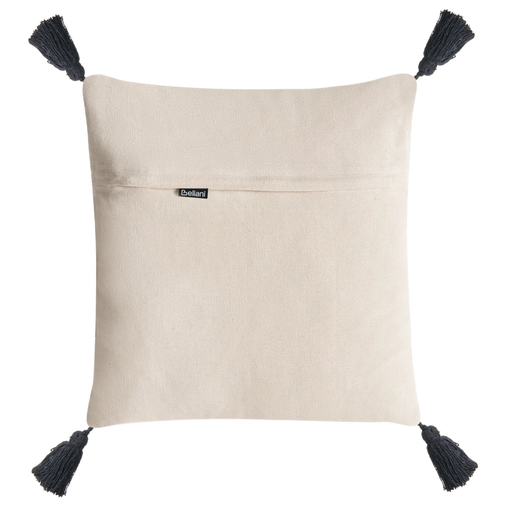 Set di 2 cuscini decorativi in tessuto di cotone beige e nero con motivo floreale, 45 x 45 cm