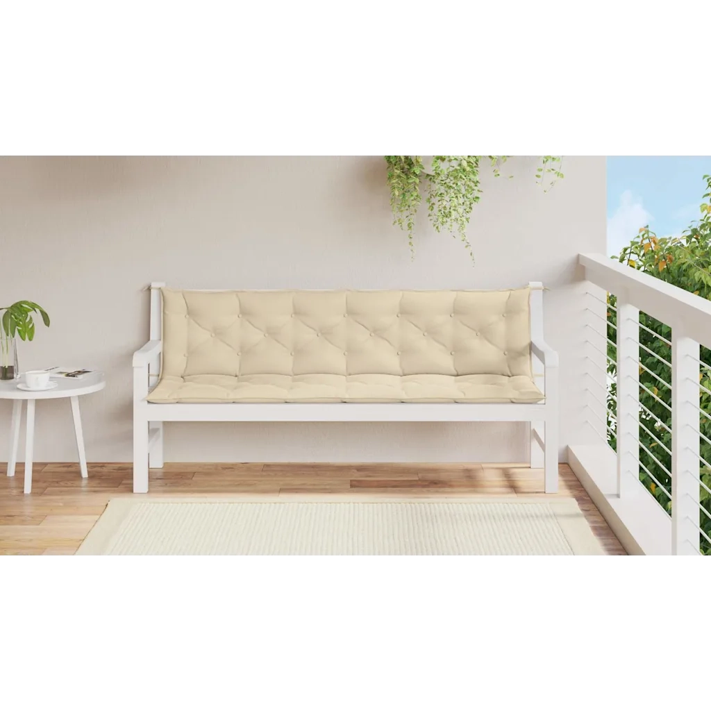 Cuscini Panca da Giardino 2pz Beige 200x50x7cm Tessuto Oxford