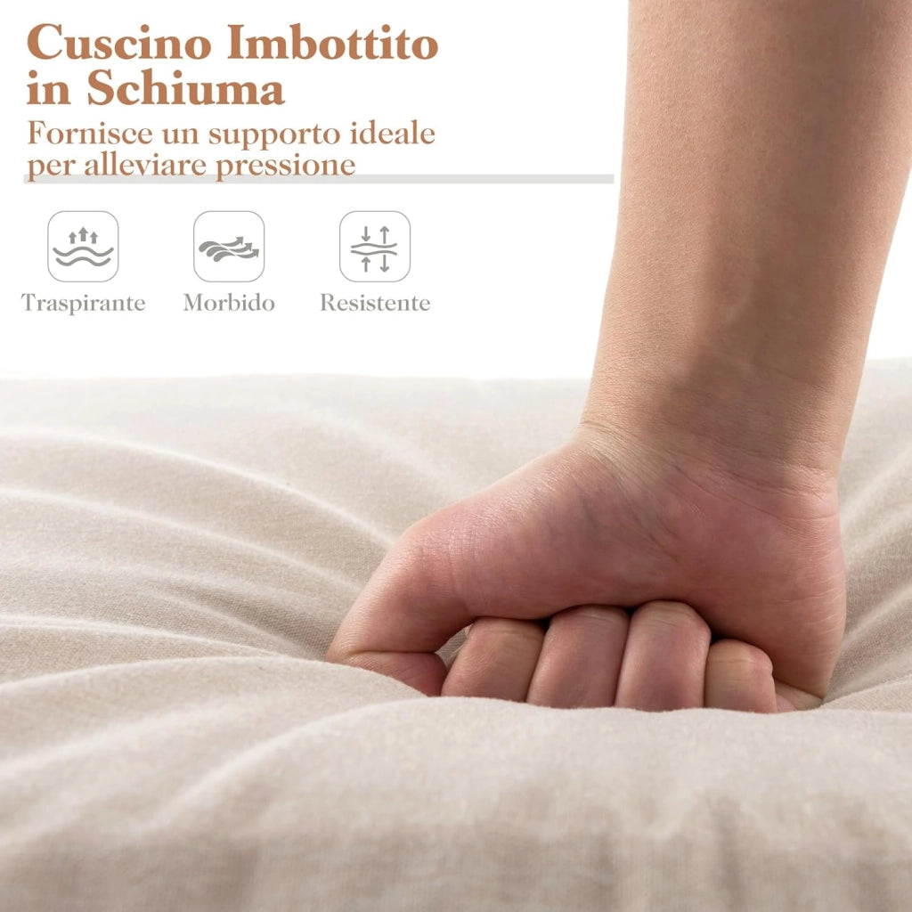 Cuscino per Lettino Prendisole, Tappetino per Sdraio con Cinghie di Fissaggio, Cuscino Pieghevole per Sedia da Sdraio, 182 x 59 cm (2, Beige) (Beige,2)