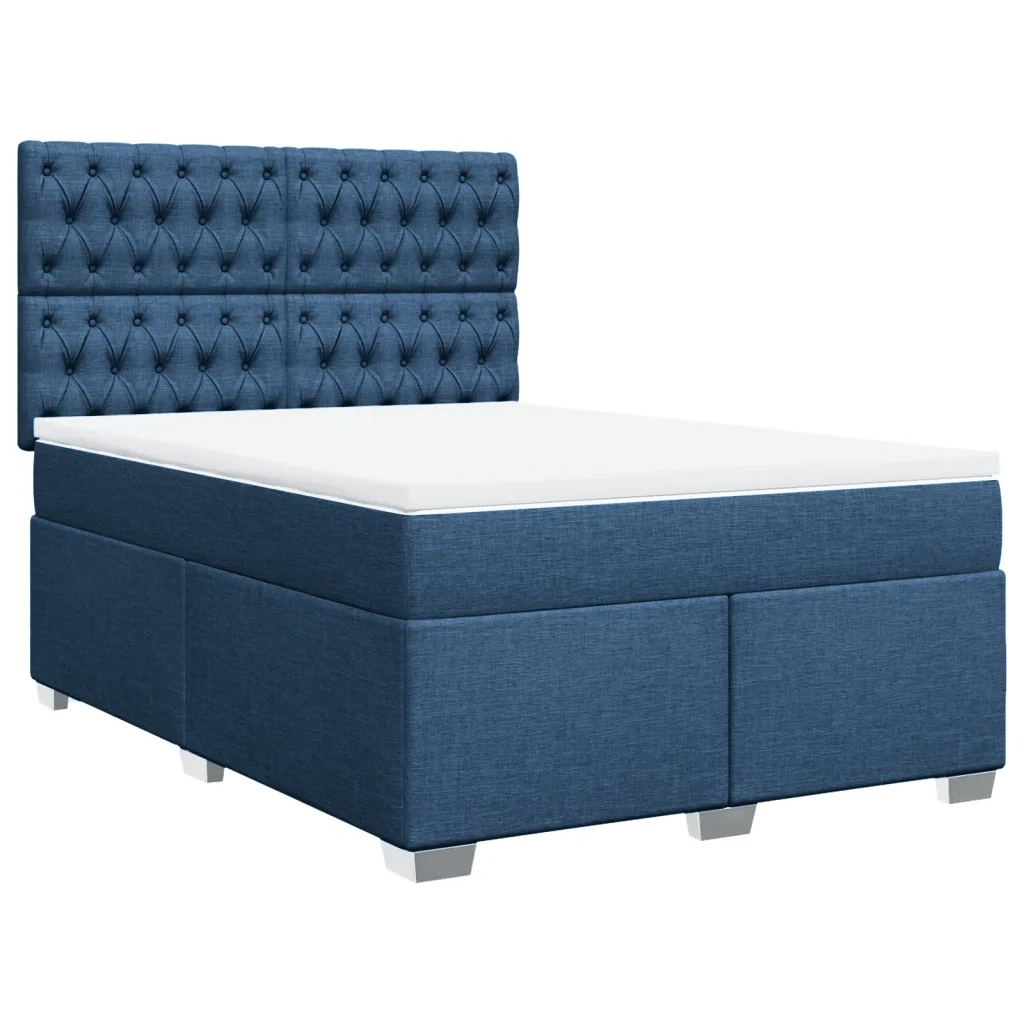Giroletto a Molle con Materasso Blu 160x200 cm in Tessuto
