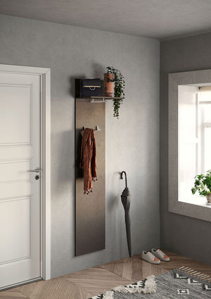 Appendiabiti da Parete con Mensola Asta e Ganci 40x28x184 cm Frame Bronzo