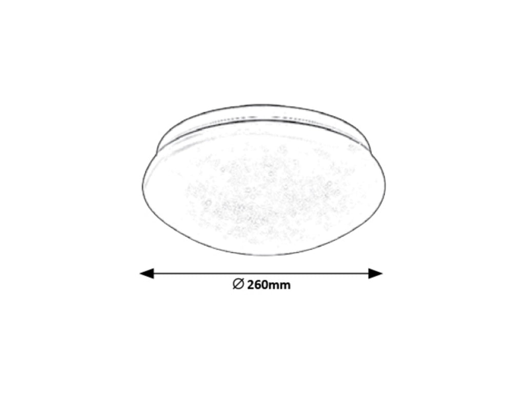 Plafoniera LED Rabalux Lucas rotonda 26cm 12W 4000K stellata